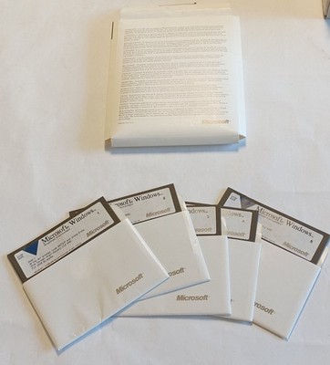 Rare Vintage Microsoft Windows 3.0 - Installations Media is 5 x 51/2   Floppy Disks