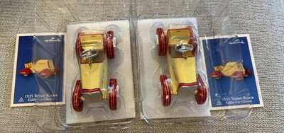 Two 2004 Hallmark Collector Series 1935 Timmy Racer Christmas Ornaments W/Boxes