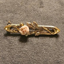 Pretty Rose Bar Brooch