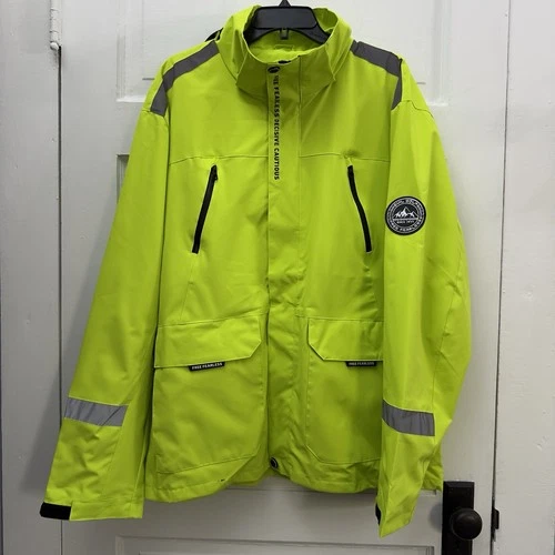High Visibility Hooded Jacket Evil Wolf Men’s XXXL Neon Yellow - product listing photo
