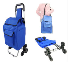 Dolly Climbing Stair Trolley Cart - Foldable Storage Grocery Cart With Tri-Wheel