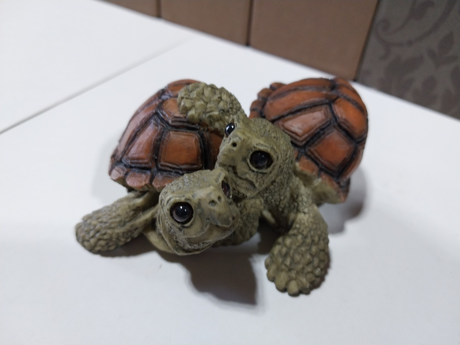Stone Critters Turtle Couple Vintage Figurine