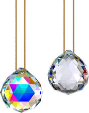 2Pcs Crystal Ball Prisms 40Mm Glass Suncatcher Clear