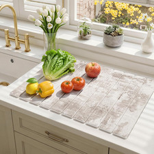 Large Stone Dish Drying Mat for Kitchen Counter, 23.6" 15.3" Foldable Non-Slip