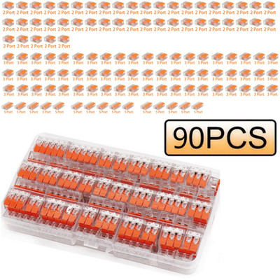 Wago Transparent 2,3,5 Splicing Wire Connector, Lever-Nuts Terminal Block (90pc)