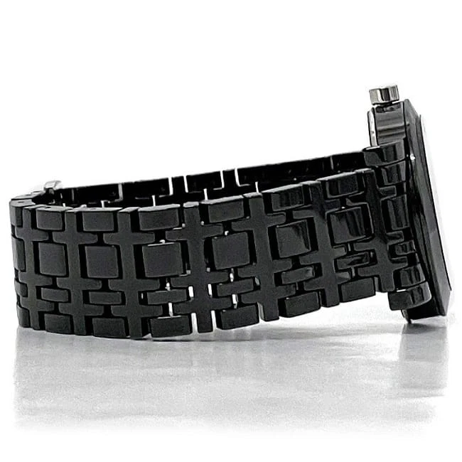 Reloj Burberry f-23528 Negro Heritage Check BU1871 Buen Estado Reloj Cerámica Foto 4 de 4