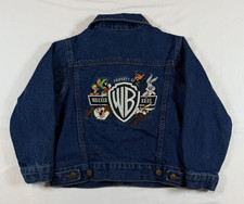 Looney Tunes Kids Youth 4 XS Embroidered Jean Jacket Button Vintage Warner Bros