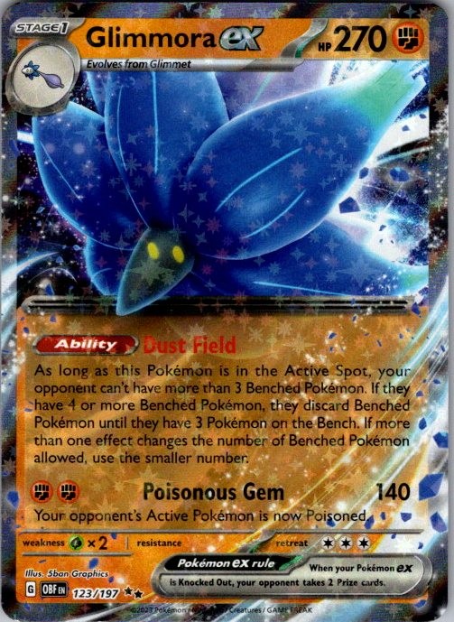 GLIMMORA EX 123/197 OBSIDIAN FLAMES HOLO POKEMON