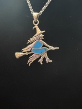 Witch On A Broomstick Pendant