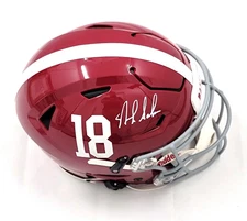 Nick Saban Autographed Alabama Crimson Tide Riddell Speed Flex Helmet Beckett 
