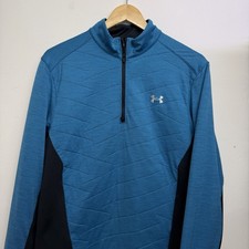 Under Armour Jacket Mens Medium Blue Golf Storm1 1/4 Zip Mid Layer ColdGear