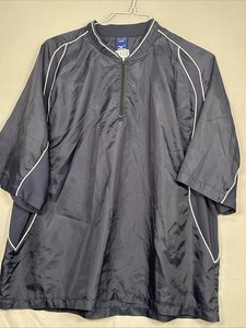 Mizuno Windbreaker Jacket 3XL Mens Navy Pullover Quarter Zip Baseball Vintage