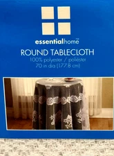 Essential Home Morning Rose 70" Round Floral Tablecloth White Lace