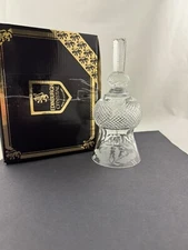 VERY RARE EDINBURGH CRYSTAL THISTLE CUT BELL 7" – MINT