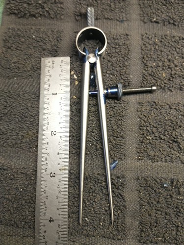 Lufkin Rule Round Leg Spring Divider Solid Nut 4" - Picture 7 of 9