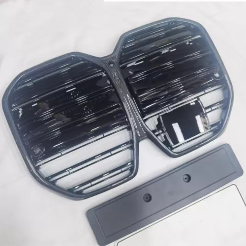 Se adapta a BMW G26 i4 2022-2024 parrilla delantera de fibra de carbono rejilla de doble línea - Imagen 3 de 5