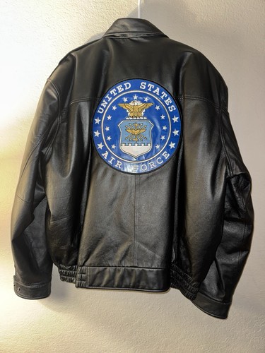 United States Airforce Men's Genuine Leather Coat , W/ Leather Patch , Size 3xl - Picture 5 of 7