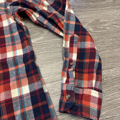 J Crew Flanellhemd Herren groß klassisch rot marineblau kariert Tasche 100 % Baumwolle Freizeit - Bild 8 von 14