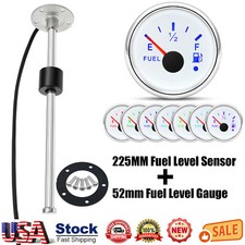 225MM Fuel Level Sensor Sender Unit with 52mm Fuel Level Gauge for Boat Car US