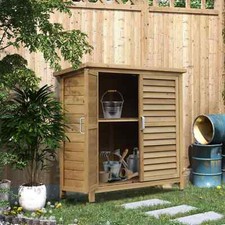 Small Wooden Garden Shed Outdoor Storage Unit Utility Tools Box Patio Cupboard