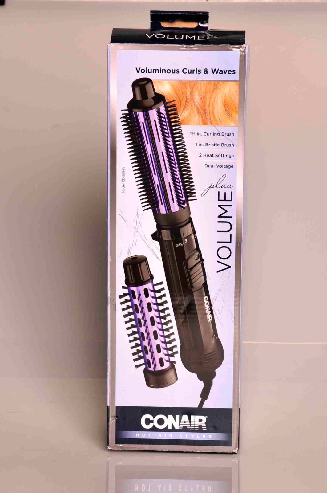 NEW Conair Hot Air Styler Brush Volume Plus Curling Brush Bristle Model