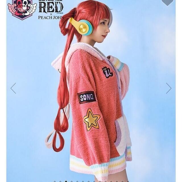 One Piece Film Red Peach John Collaboration Uta Hoodie size M Pink