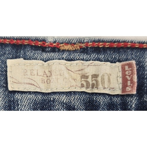 Levi's 550 stivaletto relaxed fit jeans donna blu misto cotone taglia 6 lungo rosso linguetta R - Foto 4 di 11