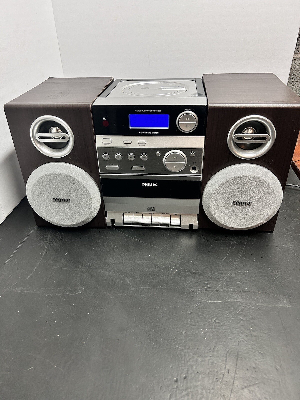 Philips MC145C Bookshelf Micro Hi-Fi Stereo System with Speakers Tuner,cd,tape