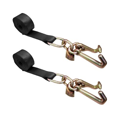 2 Pack 2'' x 10' TJ Cluster Hook Car Strap for Wrecker Tow Truck Auto Hauling