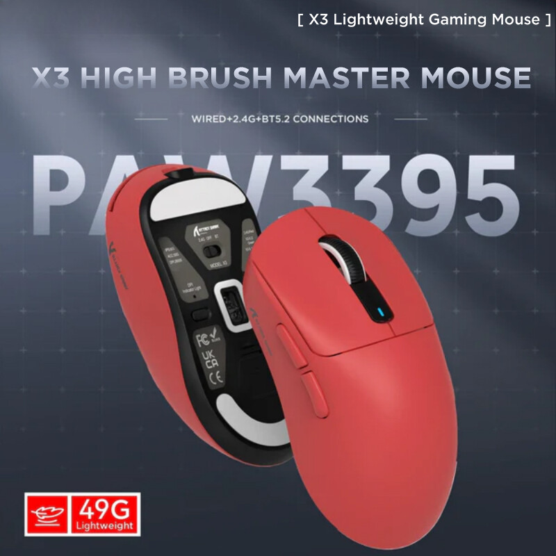 26000 DPI Wireless Bluetooth Gaming Mouse with Tri-Mode Connectivity, Ultra-Lightweight Design for Precision and Comfort