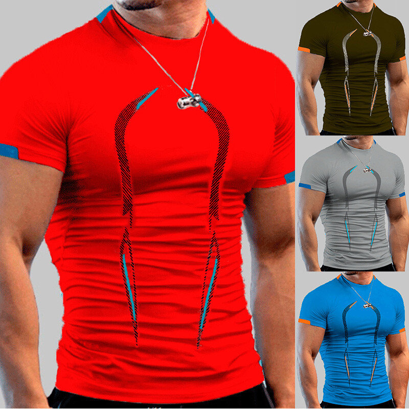 Men's Breathable Compression Gym Tee Short Sleeve Fitness T-Shirt