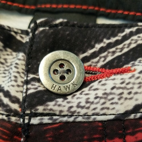 Tony Hawk Hybrid Board Shorts Mens 32 Red Black White Striped Skate Swim Trunks - Picture 3 of 19