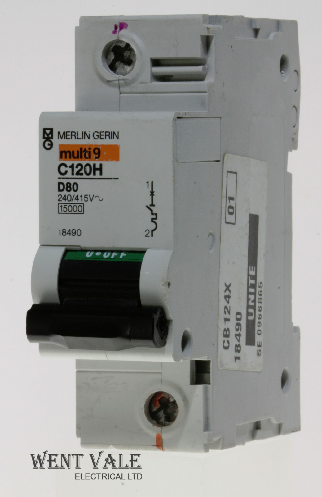 Merlin Gerin Multi 9 - C120HD180 - 80a Type D Single Pole Heavy Duty MCB Used