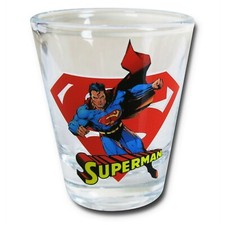 Superman in Action Mini Glass Red