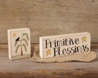 Country Farmhouse Wooden Primitive Blessings Willow Crow Star Set of Two Signs
