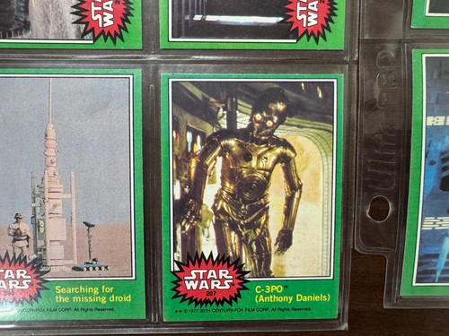 1977 Topps Star Wars Seria 4 Kompletny zestaw (66) Stały C3PO z naklejkami (11) prawie idealny - Zdjęcie 2 z 5