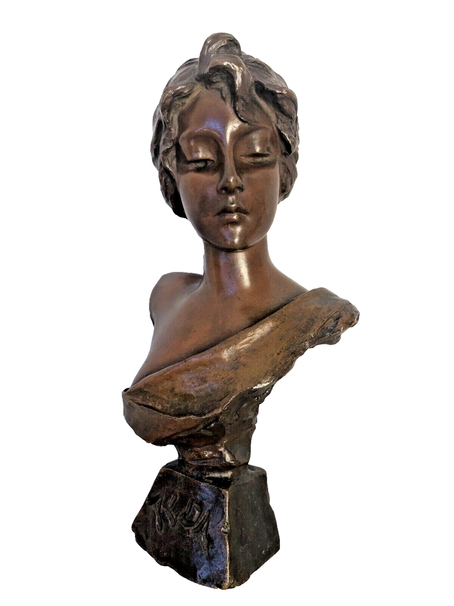 Antique Original with Foundry Mark Bronze Statue by Emmanuel
