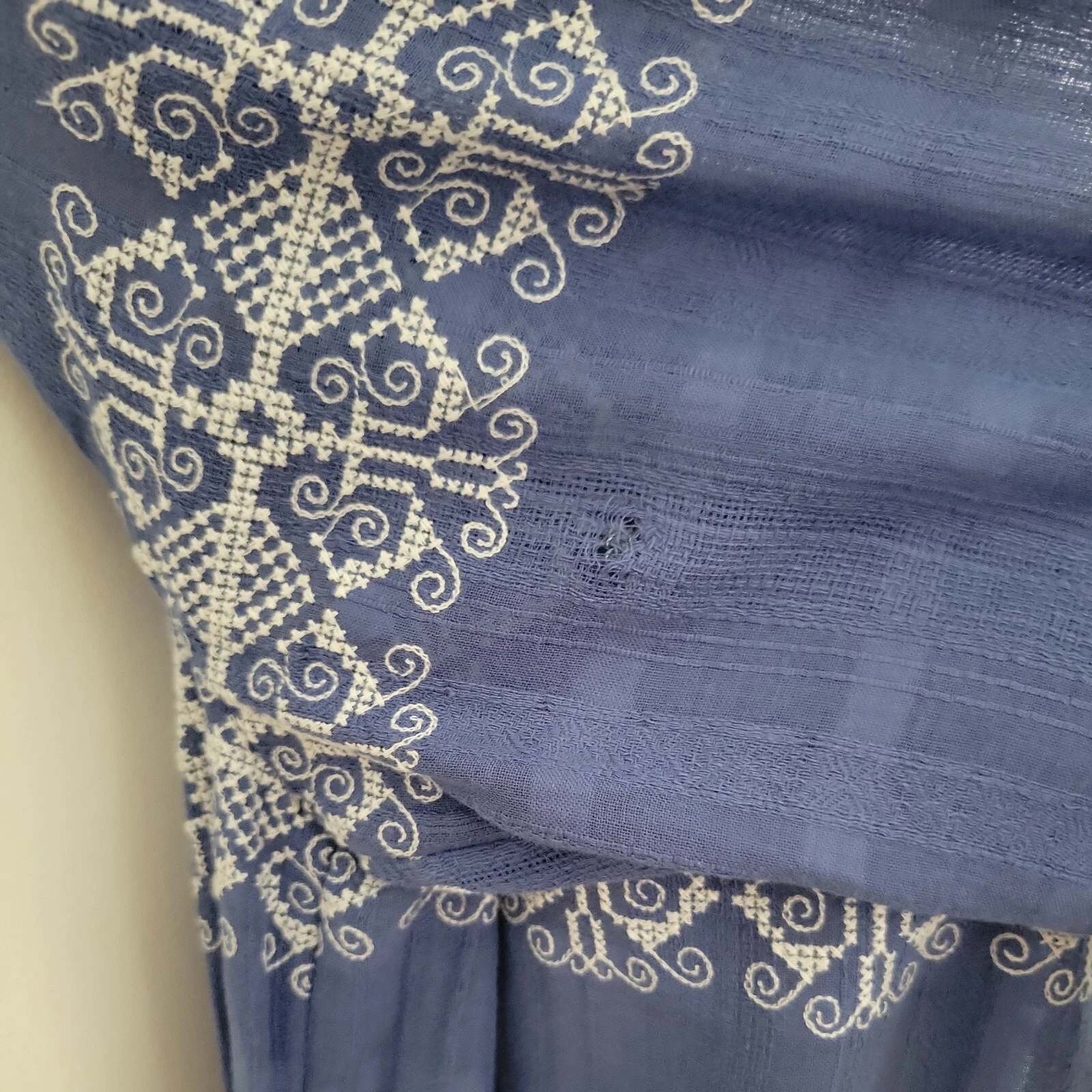 ABITO RICAMATO TORY BURCH BLU a spalla taglia S Petite