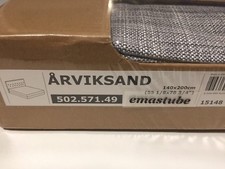 IKEA Arviksand 140x200 Isunda grau Boxspringbett Bezug 502.571.49 NEU OVP Cover
