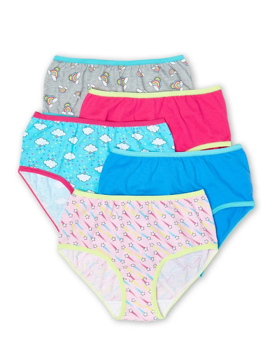 Wonder Nation Girls Size 12 Brief Underwear 5 Pack multicolor, pink NWT