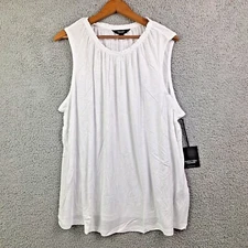 Simply Vera Vera Wang Womens Tank Top 2X Shirred Neck Color Variety NEW