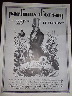 1927 D'Orsay Le Dandy French Parfum Print Advertisement 