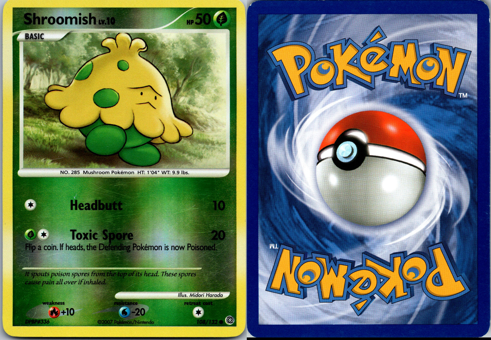 Shroomish Reverse Holo Secret Wonders 2007 # 108/132 Pokémon TCG