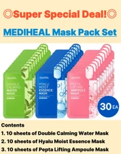 Mediheal 30pcs Sheet Mask Bundle – Soothing, Moisturizing & Lifting (K-Beauty)