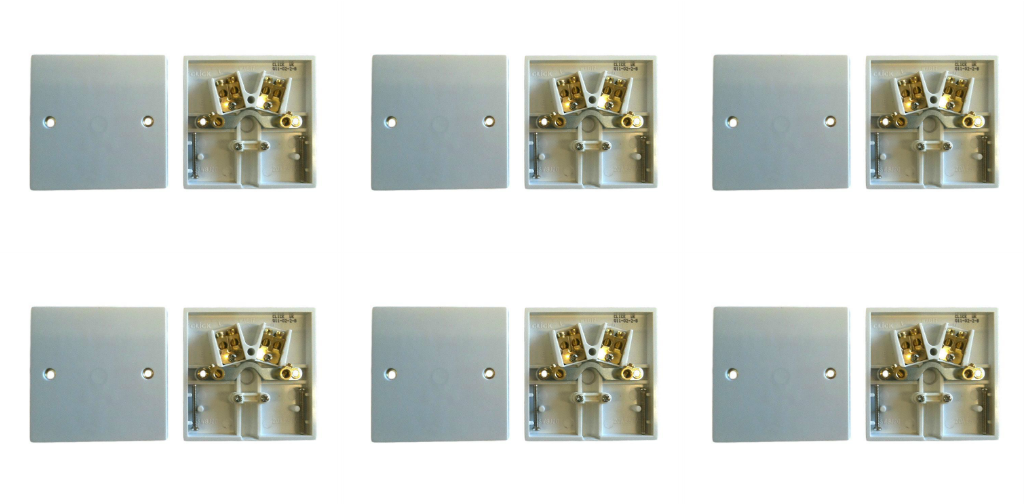6 x Click PRW017 Flex Outlet Plates with Terminals - 20 Amp
