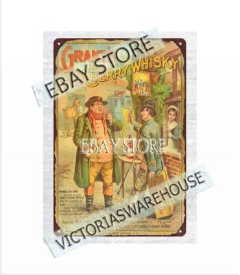 GRANTS CHERRY WHISKY metal tin sign dorm room buy prints