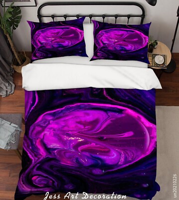 3D Purple Blue Texture Abstract Quilt Cover Set Bedding Sets Pillowcases Queen