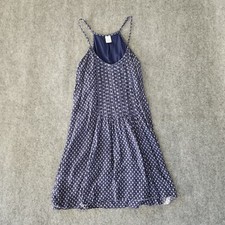 Time and Tru Women Dress L 12-14 Blue Racer Back Geometric Print Spaghetti Strap