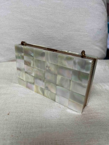 Vintage Mother of Pearl Makeup Case Purse Bag - Picture 8 of 8