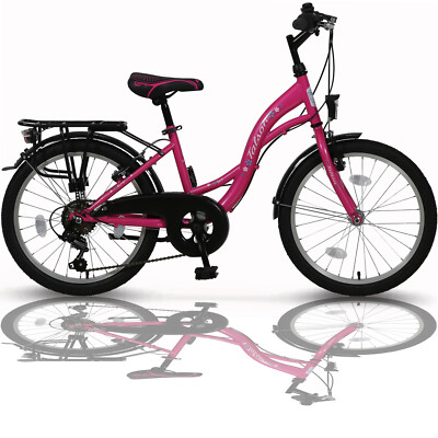 MÄDCHENFAHRRAD 20'' SHIMANO 6 GANG FAHRRAD 20 ZOLL FARBE PINK WEISS Nr: TMS1020